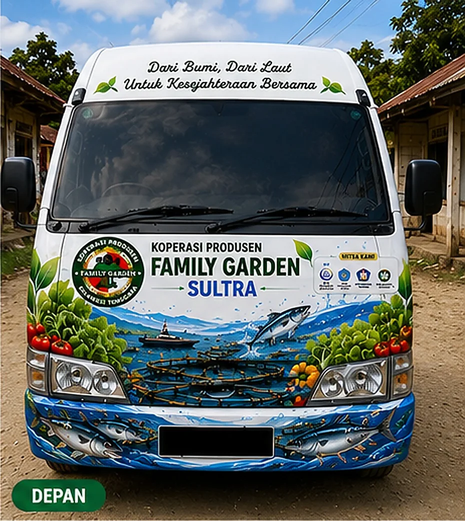 Tampak depan kendaraan operasional Family Garden